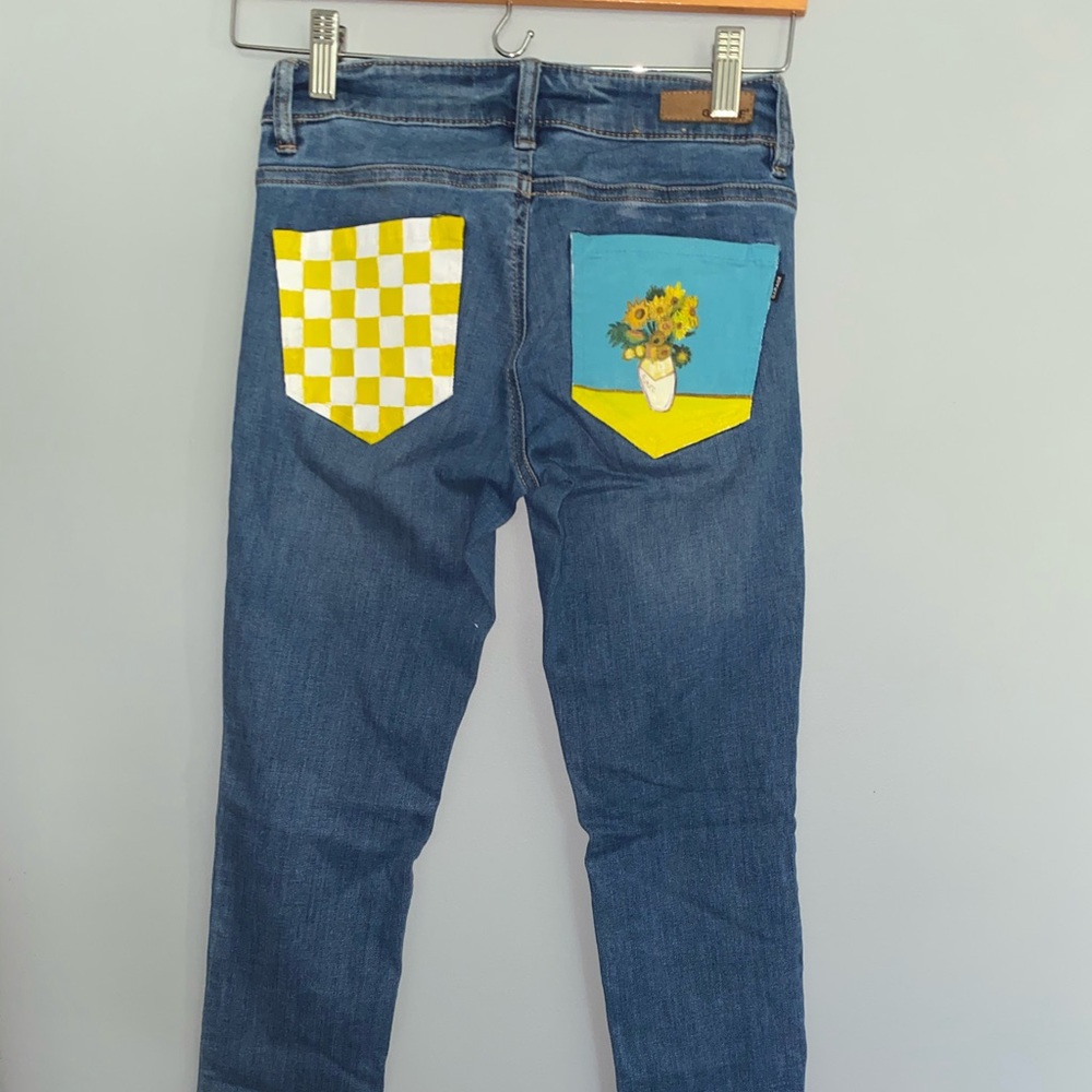 up-cycled:garage dark wash skinny jeans